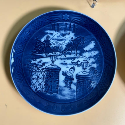 Royal Copenhagen Christmas Plates 2003 2006 2008 Set of 3 Blue White Porcelain