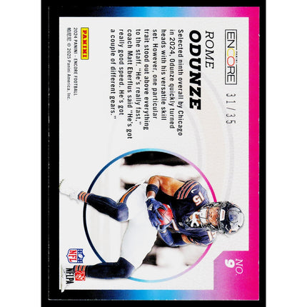 Rome Odunze 2024 Panini Encore Rookie Aurora #9 Chicago Bears