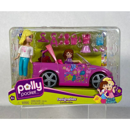 Mattel Polly Pocket Pink Designables Convertible Car With Doll | NISB