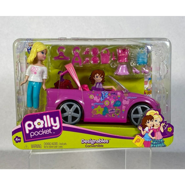 Mattel Polly Pocket Pink Designables Convertible Car With Doll | NISB