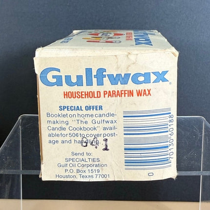 Gulfwax Household Paraffin Wax 4 Cakes Unused Vintage Box Set Round & Rectangle