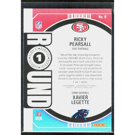 Ricky Pearsall / Xavier Legette 2024 Panini Contenders Round Numbers #8