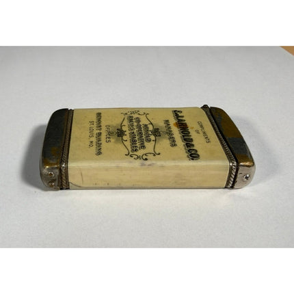 E.J. Arnold Racing Stables Souvenir Match Safe Holder Vintage 3"