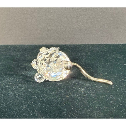Swarovski Crystal Mini Cat Figurine Metal Tail Signed 1¼” Collectible