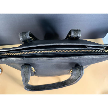 Coach Madison Satchel Bowling Bag Black Leather Handbag 022-1107