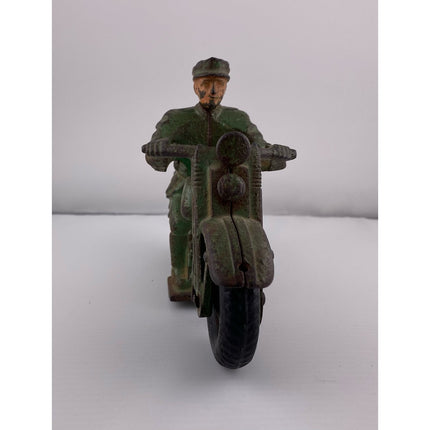 1930s Hubley Cast Iron Patrol Cycle 6.75" Vintage Motorcycle Toy Police