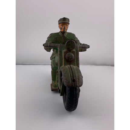 1930’s Cast Iron Hubley Patrol Cycle – 6 3/4" – Vintage Motorcycle Toy