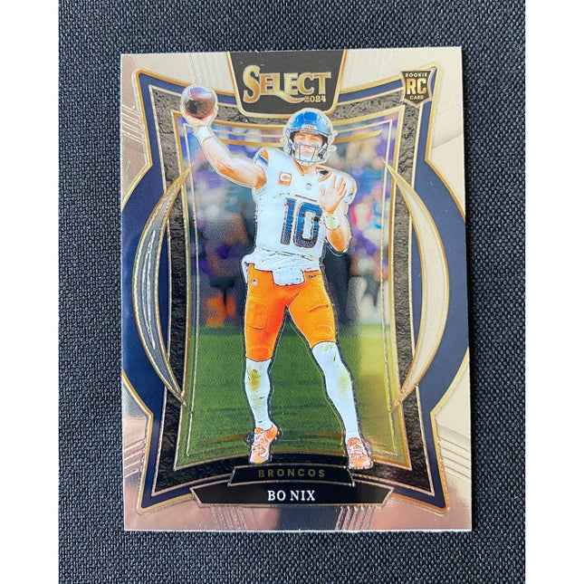 2024 Panini Select Bo Nix #30 Silver Prizm Concourse RC Broncos