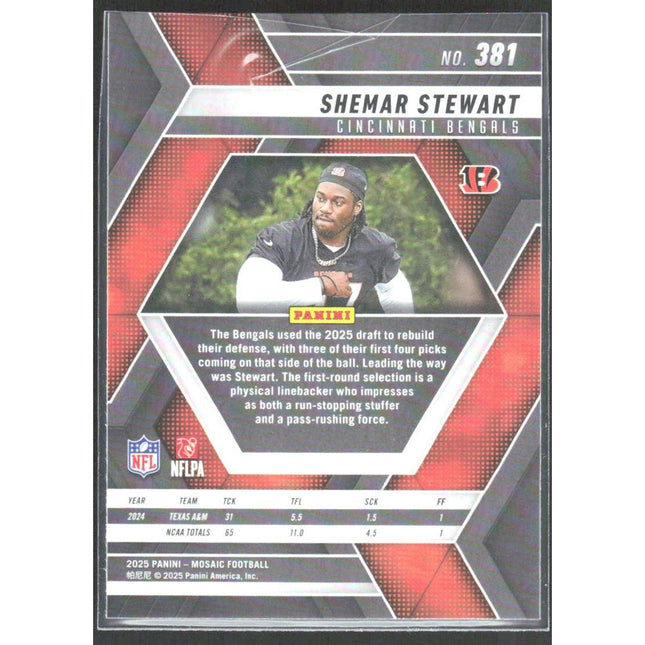 Shemar Stewart 2025 Panini Mosaic #381 RC Cincinnati Bengals