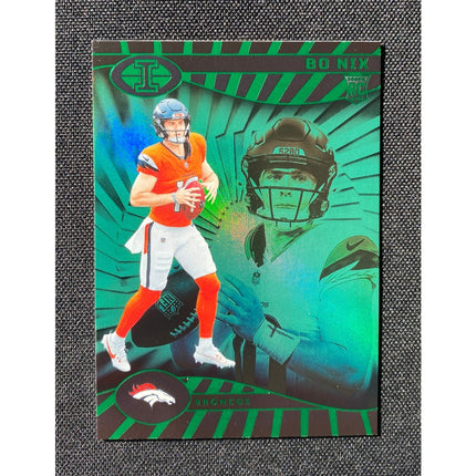 2024 Panini Illusions Bo Nix RC #22 Emerald Parallel Broncos