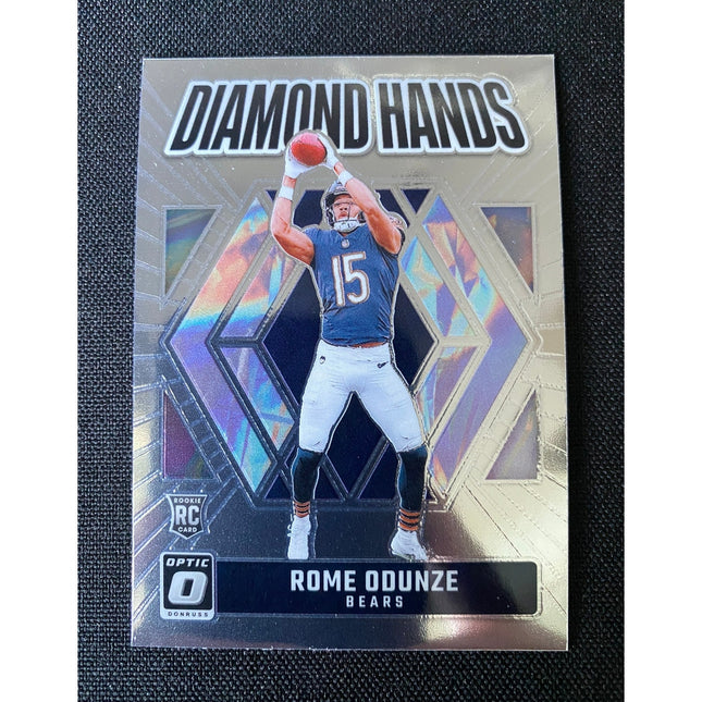 Rome Odunze 2024 Donruss Optic #1 RC Rookie Diamond Hands Insert Bears