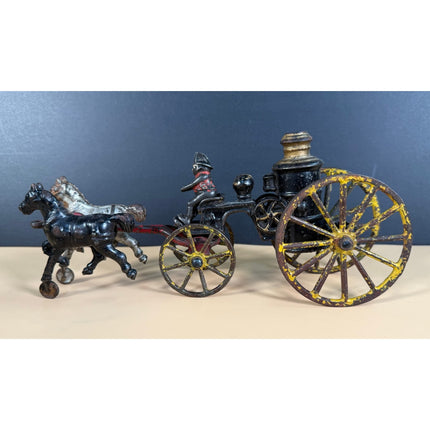 Early Cast Iron Horsedrawn Pumper Truck