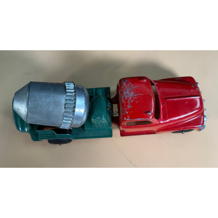 1950s Hubley #3 Kiddie Toy Cement Mixer Truck Diecast Red Green
