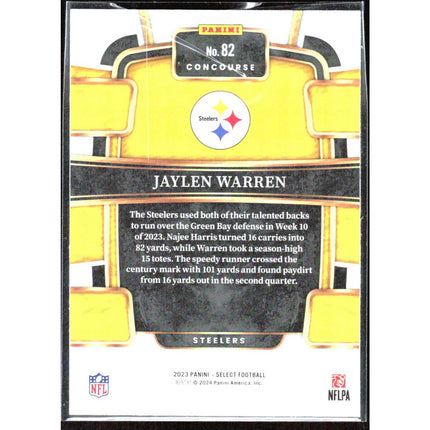 Jaylen Warren 2023 Panini Select #82 Pittsburgh Steelers