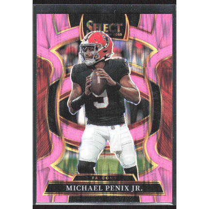 Michael Penix Jr. 2025 Panini Select Pink Prizm Shock #46 Atlanta Falcons