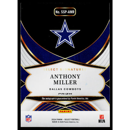 Anthony Miller 2024 Panini Select Signatures Prizm #SSP-AMR AU Dallas Cowboys