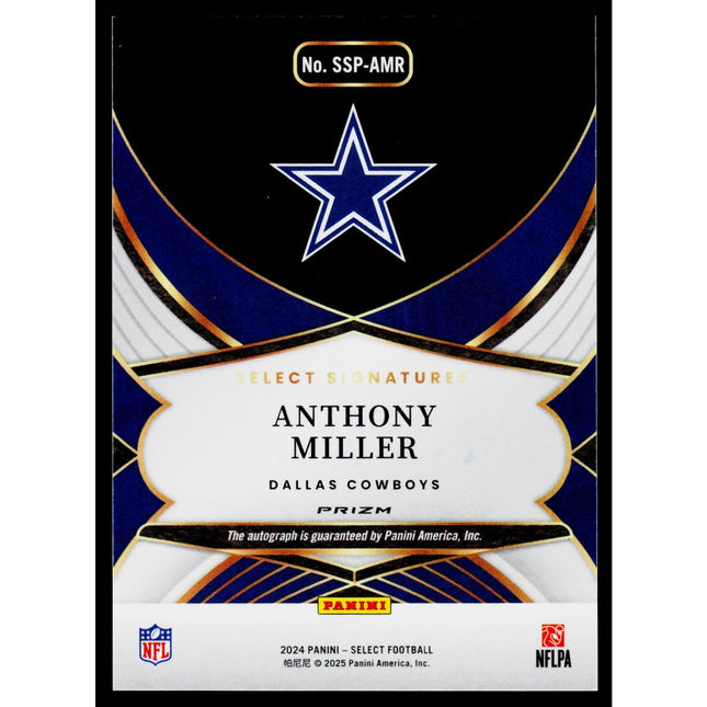 Anthony Miller 2024 Panini Select Signatures Prizm #SSP-AMR AU Dallas Cowboys