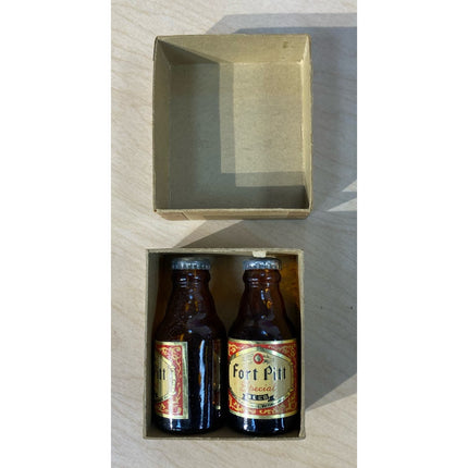 Vintage Fort Pitt 3” Special Beer Bottle Salt & Pepper Shakers NIB