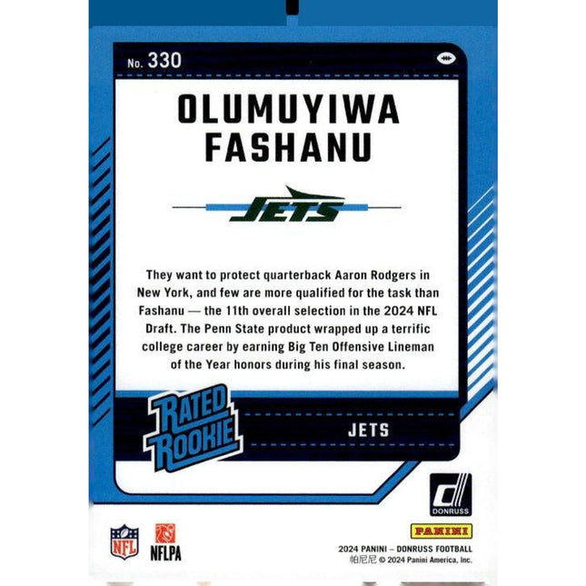 Olumuyiwa Fashanu 2024 Donruss #330 RC New York Jets