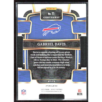 Gabriel Davis 2023 Panini Select Silver Prizms #11 Buffalo Bills