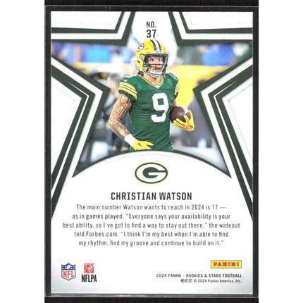 Christian Watson 2024 Panini Rookies & Stars #37 Green Bay Packers
