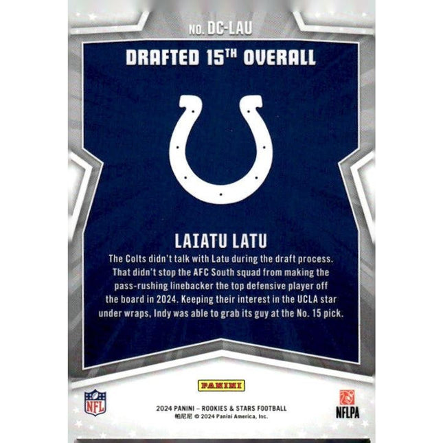 Laiatu Latu 2024 Panini Rookies & Stars Draft Class #DC-LAU Indianapolis Colts