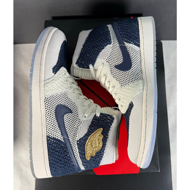 Nike Jordan 1 Retro High Flyknit “Derek Jeter RE2PECT” AH7233-105 Men's 9 NIB
