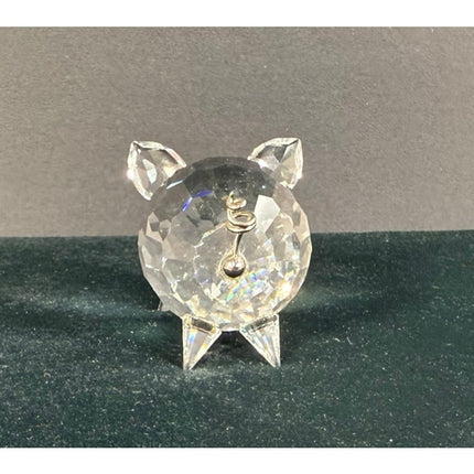 Swarovski Crystal 2 1/4" Pig Figurine Barnyard Friends Signed Silver Tail