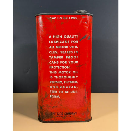 Vintage Red Bell Motor Oil 2 Gallon Can Gas Station Advertising Sign
