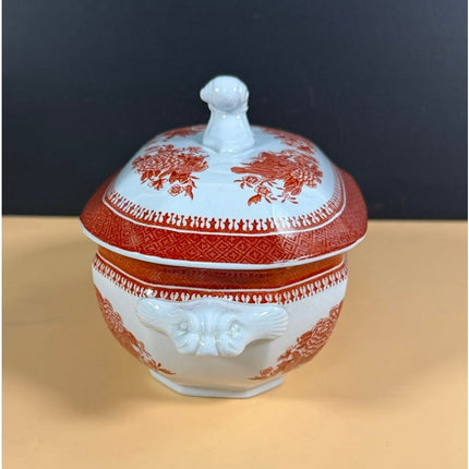 Copeland Spode Fitzhugh Red Covered Vegetable Dish Tureen England Fine Stone