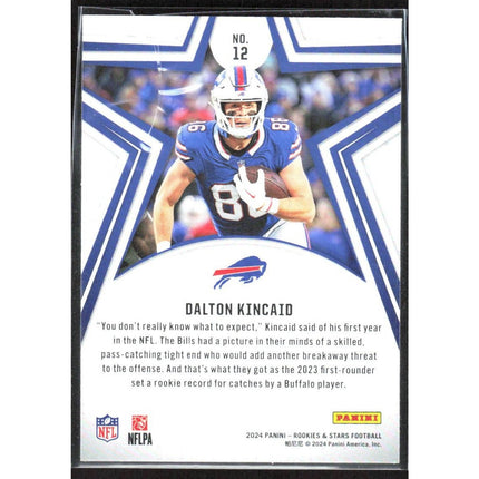 Dalton Kincaid 2024 Panini Rookies & Stars #12 Buffalo Bills