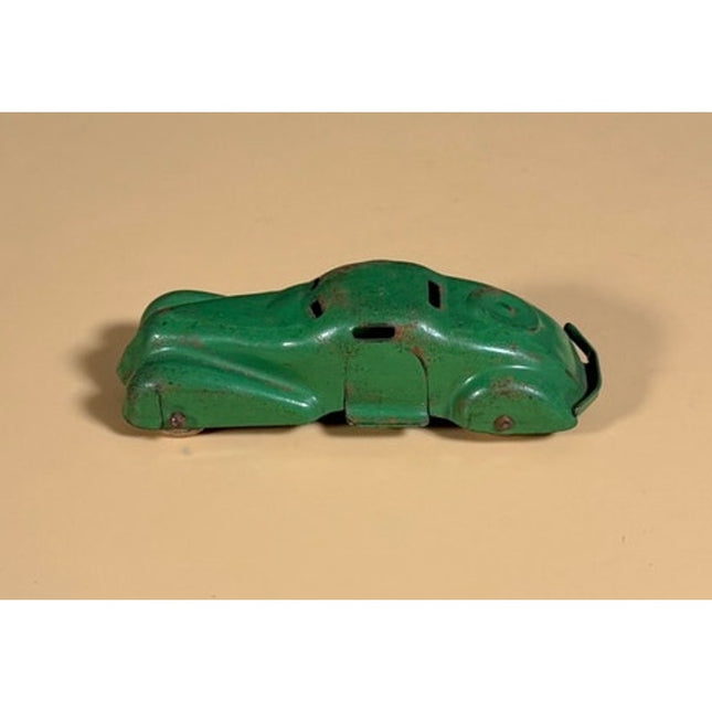 1930s Tin Toy Coupe with Wooden Wheels Antique Toy Car
