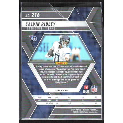 Calvin Ridley 2025 Panini Mosaic Reactive Purple #216 Tennessee Titans