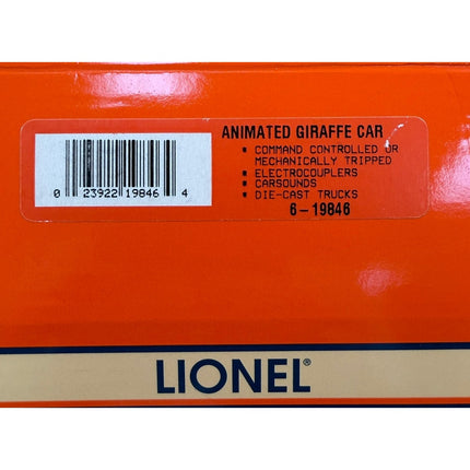 Lionel Animated Giraffe Car 6-19846 Unused Original Box Model Train