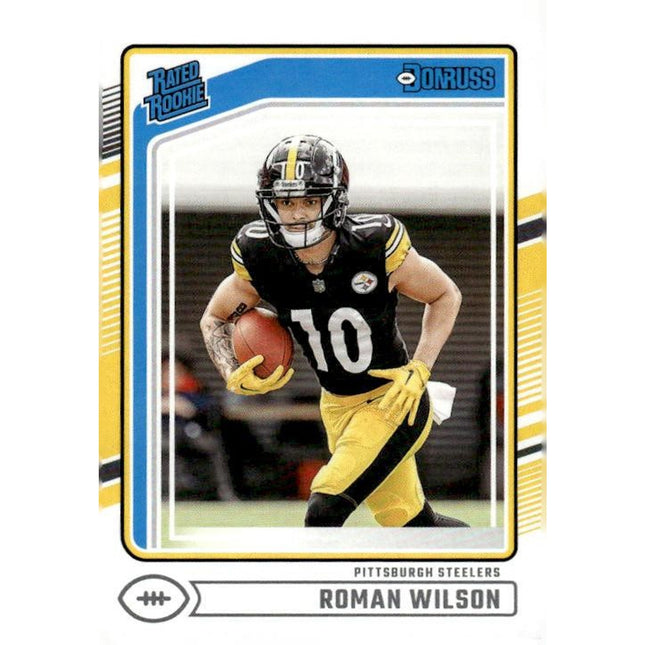Roman Wilson 2024 Donruss Press Proof Blue #348 RC Pittsburgh Steelers