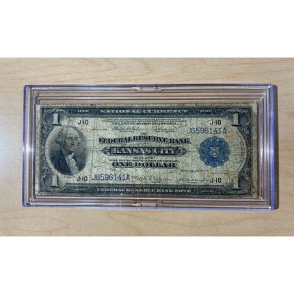 $1 Series 1918 Green Eagle Federal Reserve Bank Note #737 PCS,  Wood Display Box