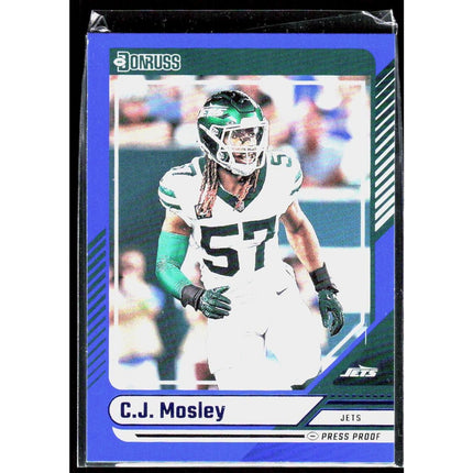 C.J. Mosley 2024 Donruss Press Proof Blue #262 New York Jets