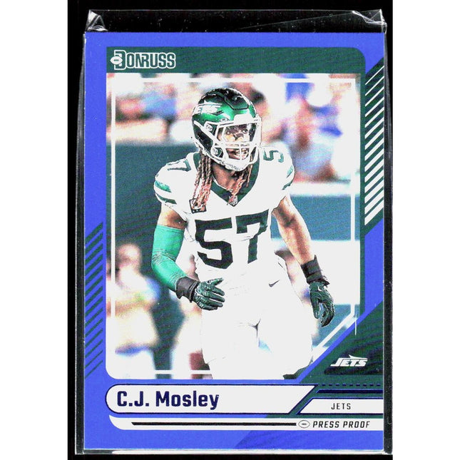 C.J. Mosley 2024 Donruss Press Proof Blue #262 New York Jets