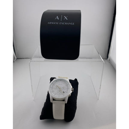 Armani Exchange AX1325 Chronograph Wristwatch – 44mm Black Silicone, Working!