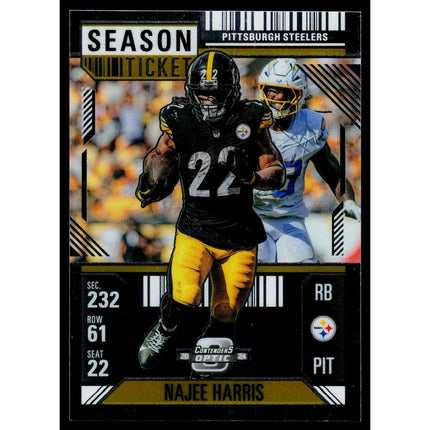Najee Harris 2024 Panini Contenders Optic Season Ticket #46 Pittsburgh Steelers