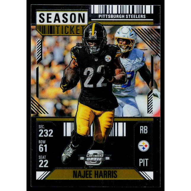 Najee Harris 2024 Panini Contenders Optic Season Ticket #46 Pittsburgh Steelers
