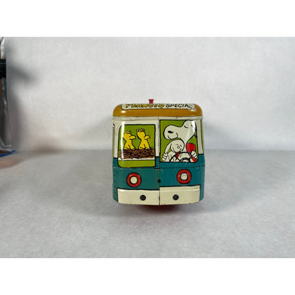 Chein Peanuts "Happiness is an Annual Outing" 1950s Toy Tin Bus