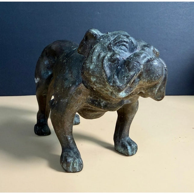 Early Cast Metal Bulldog Figurine 7" Statue