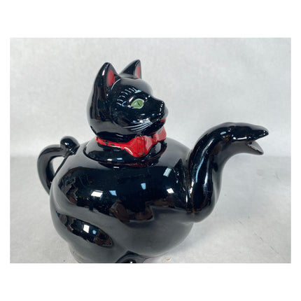 1951 Shafford Redware Black Cat Serving Set – Coffee Sugar Creamer Salt & Pepper