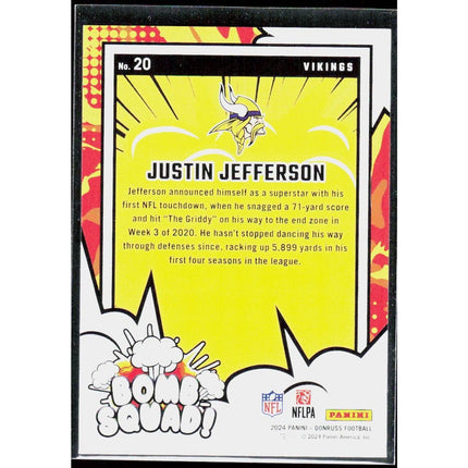 Justin Jefferson 2024 Donruss Bomb Squad #20 Minnesota Vikings