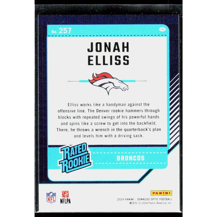 Donruss Optic Jonah Elliss 2024 #257 RC Denver Broncos