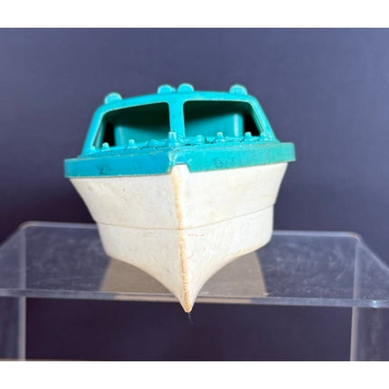 Vintage Hubley Plastic 8" Cabin Cruiser Toy Boat Classic Speedboat Collectible