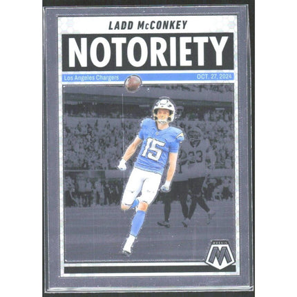 Ladd McConkey 2025 Panini Mosaic Notoriety #2 Los Angeles Chargers