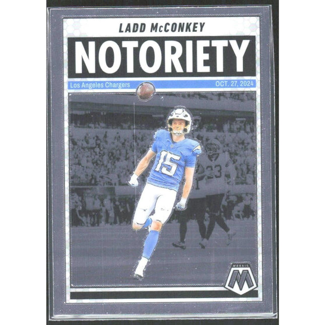 Ladd McConkey 2025 Panini Mosaic Notoriety #2 Los Angeles Chargers