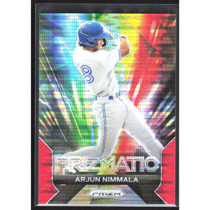 Arjun Nimmala 2024 Panini Prizm Prizmatic Red Pulsar Prizms #23 SN Toronto